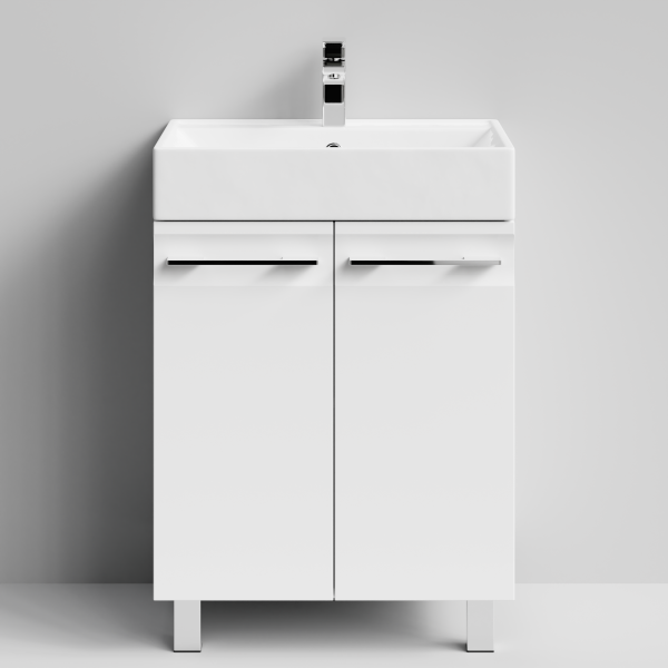 Тумба Мальта 60 напольный, двери, белый глянец