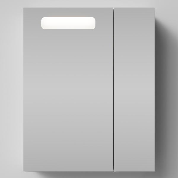 Зеркало Мальта 60, белый глянец, левая