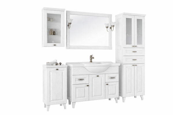 Коллекция Дубини Напольный, Белый матовый массив