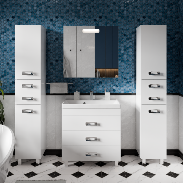 Коллекция Орландо Напольный, Белый глянец ПВХ