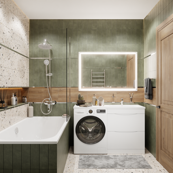 Коллекция Смайл под стиральную машину, Напольный, Белый глянец ПВХ