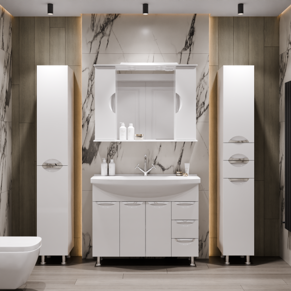 Коллекция Лира Напольный, Белый глянец ПВХ