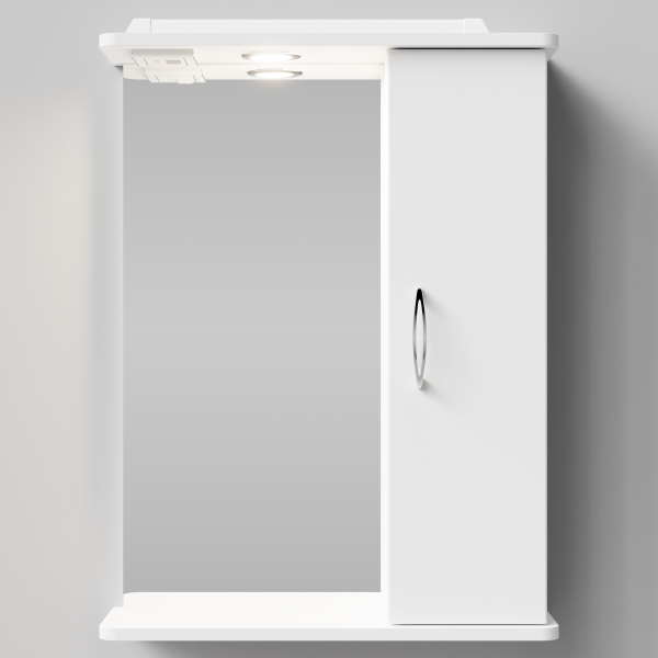 Зеркало Колумбия 55, белая, правая