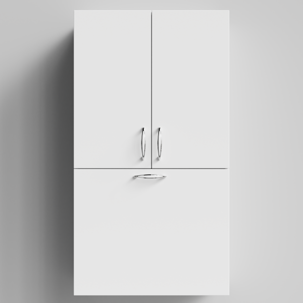 Шкаф 60 подвесной, над стиральной машиной, с корзиной для белья, белый