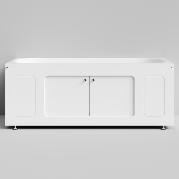 Экран-купе Лидер 1500, 2 раздвижные двери, белый глянец