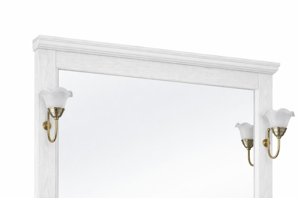 Накладной карниз Дубини на зеркало, Белый матовый массив