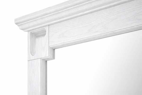 Накладной карниз Дубэлла на зеркало, Белый матовый массив