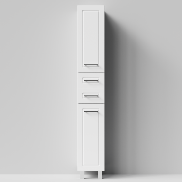 Пенал Арабеска 30 напольный, белый глянец, левый