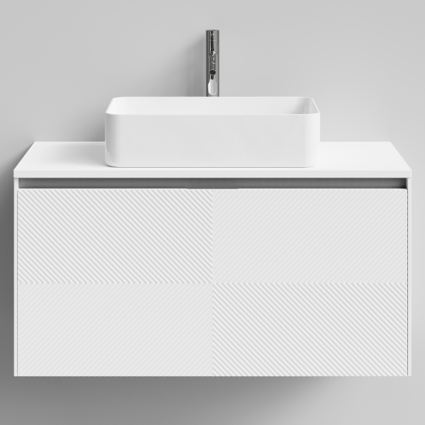 Тумба Соло 100, базовая Белая эмаль, матовая, 1 ящик, подвесной