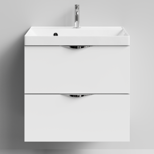 Тумба Марко 60 подвесной, ручки Хром, белый глянец