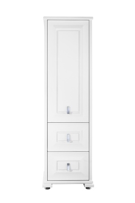 Пенал Риккардо 40 напольный, патина серебро, левая, белая