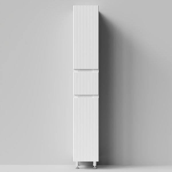 Пенал Модуль 30 (2 двери, 1 ящик) напольный, белый глянец, левый