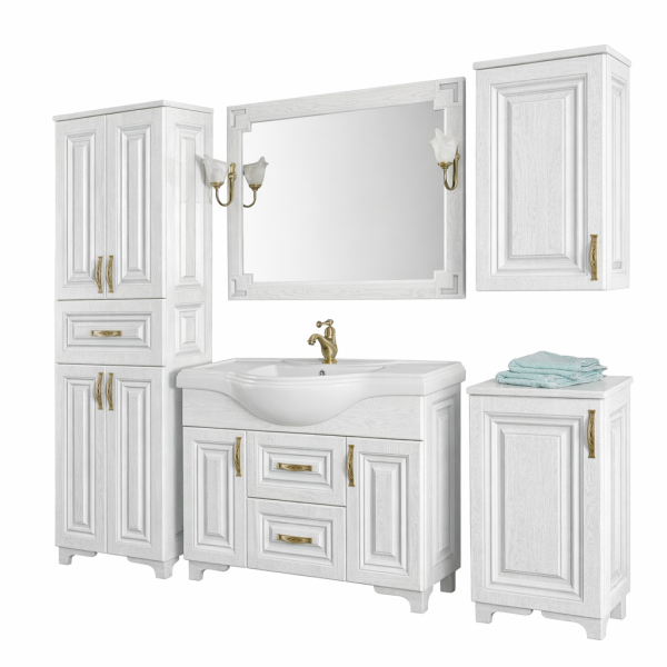 Коллекция Дубэлла Напольный, Белый матовый массив