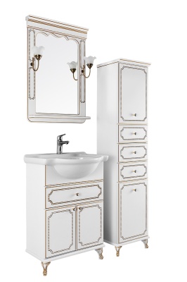 Коллекция Мариэль Напольный, патина золото, Белый эмаль