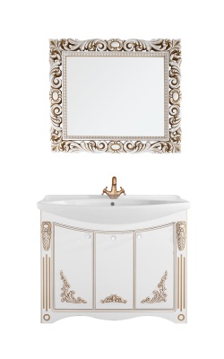 Коллекция Кармен, патина золото, 1 дверь, Белый эмаль