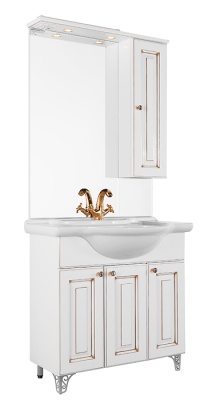 Коллекция Белладжио Напольный, патина золото, Белый эмаль