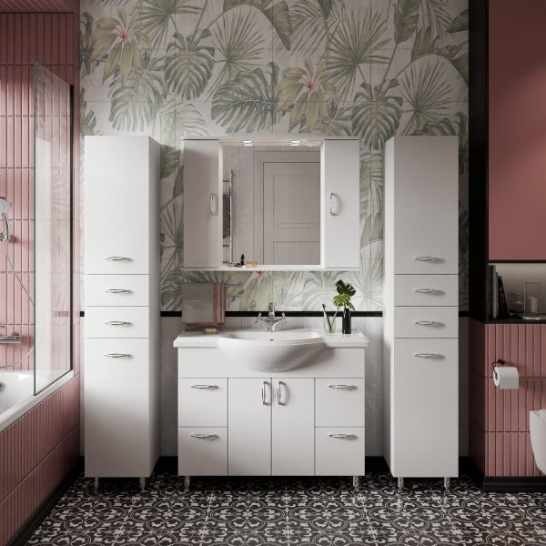 Коллекция Колумбия Напольный, Белый глянец ПВХ