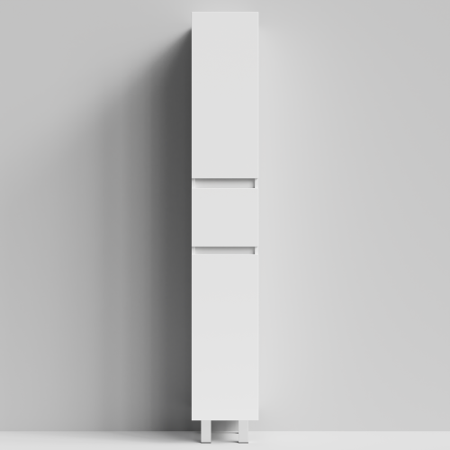 Пенал Бест 30 (2 двери, 1 ящик) напольный, белый глянец, правый