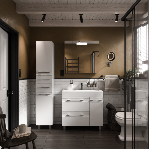 Коллекция Мальта Напольный, Белый глянец ПВХ